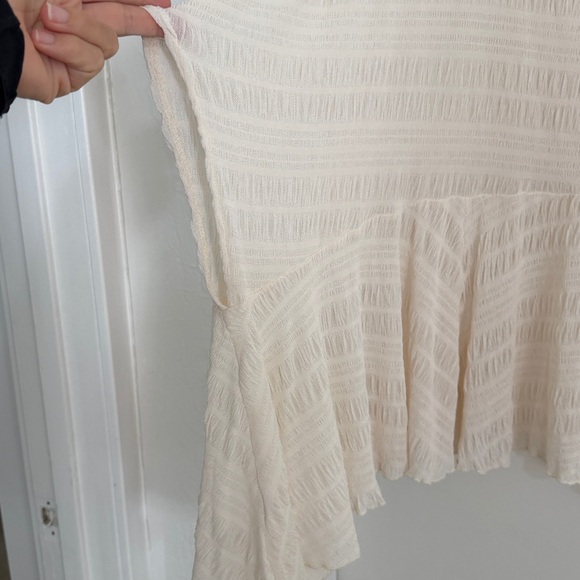Zara Cream Sheer Textured Oversized Top | S - Picture 7 of 9